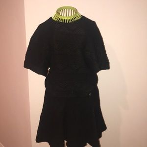 2 piece, black, Alice and Olivia skirt and shirt